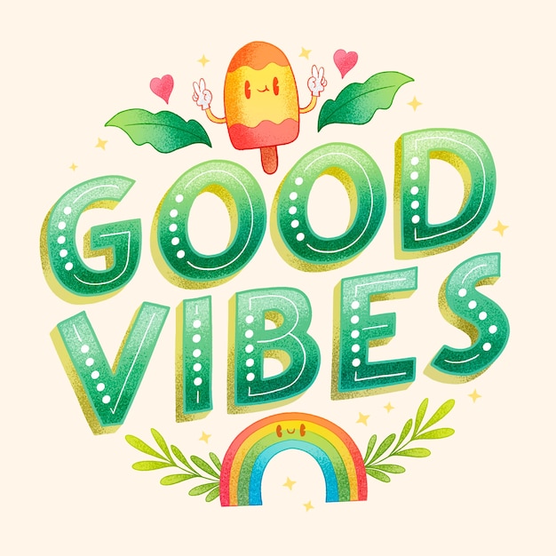 Free vector hand drawn positive vibes illustration