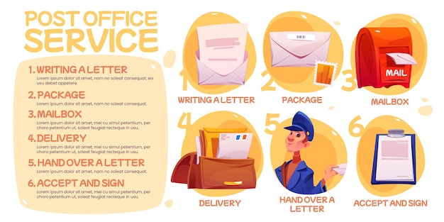 Hand drawn postal service illustration