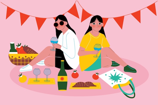 Free vector hand drawn potluck illustration