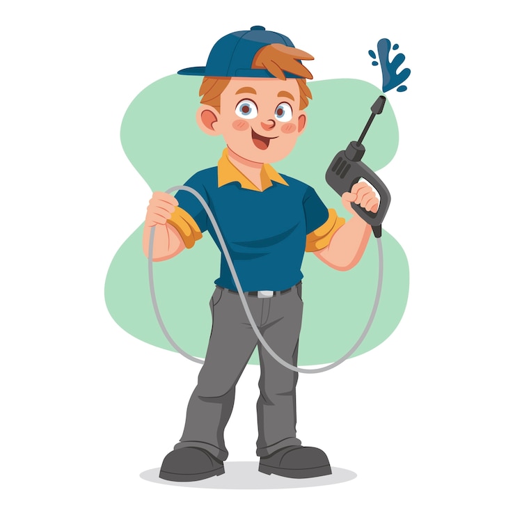 Free Vector hand drawn power washing cartoon illustration