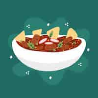 Vettore gratuito illustrazione disegnata a mano di pozole