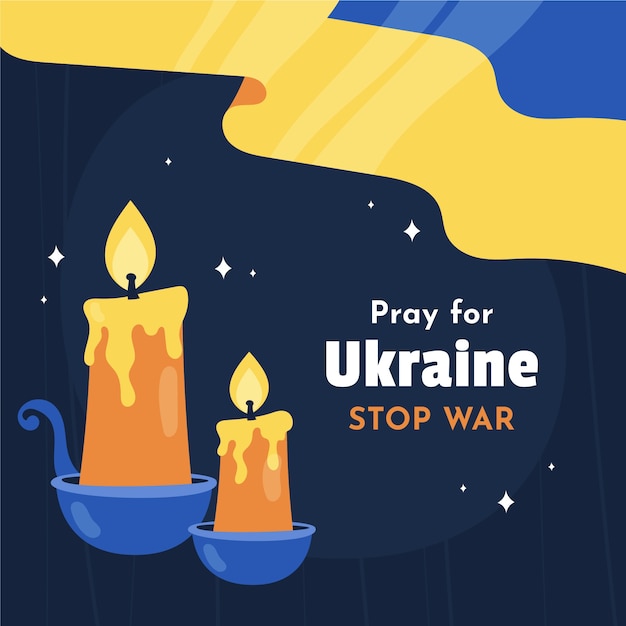 Free vector hand drawn pray for ukraine illustration