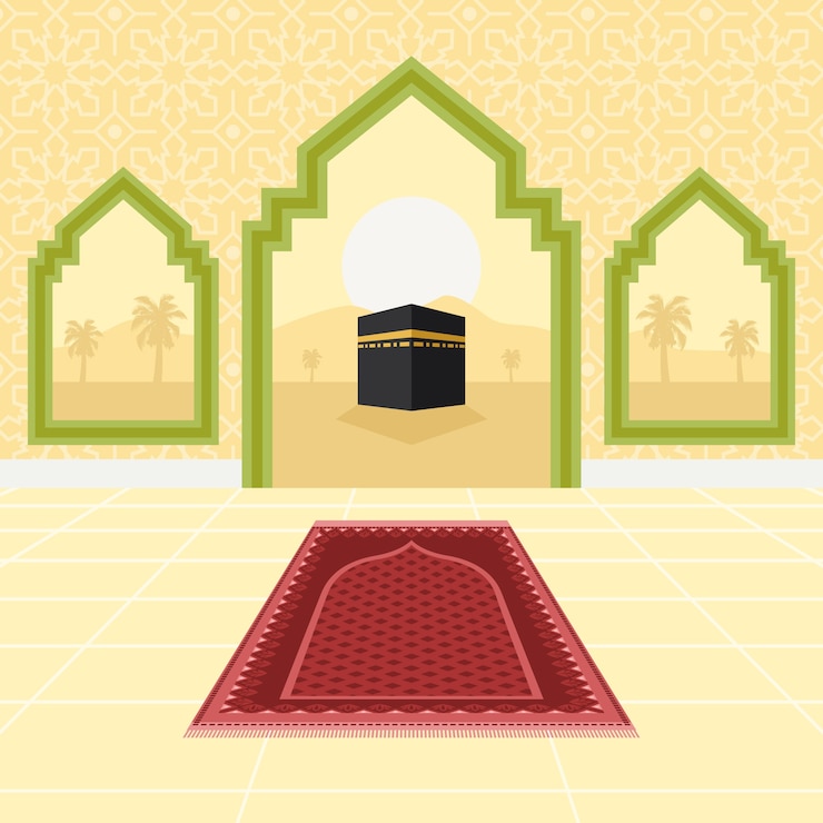 Free Vector hand drawn prayer mat illustration
