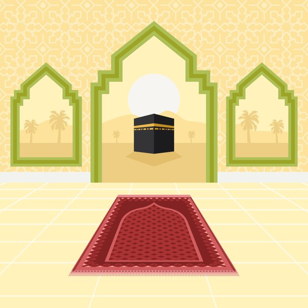 hand drawn prayer mat illustration