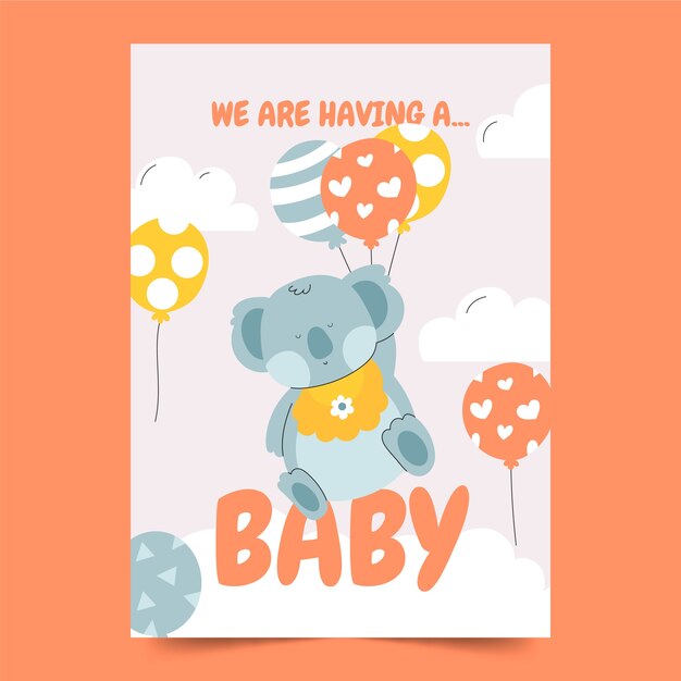 Hand drawn pregnancy announcement poster template