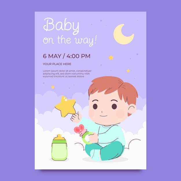 hand drawn pregnancy announcement poster