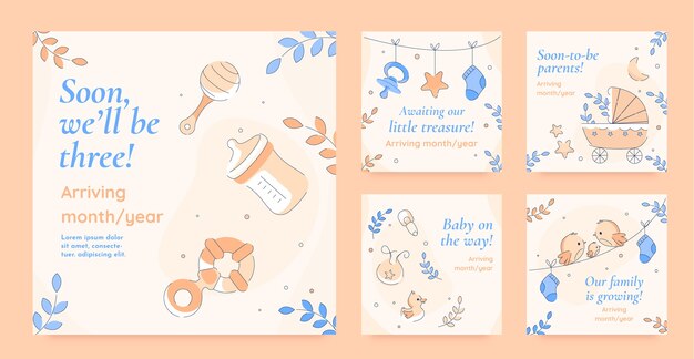 Free vector hand drawn pregnancy announcement template