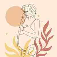 Free vector hand drawn pregnant woman drawing illustration