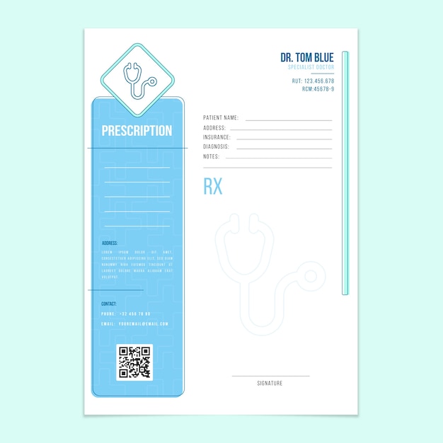 Free vector hand drawn prescription template