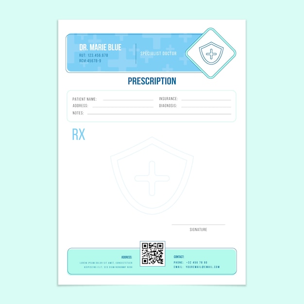 Free vector hand drawn prescription template