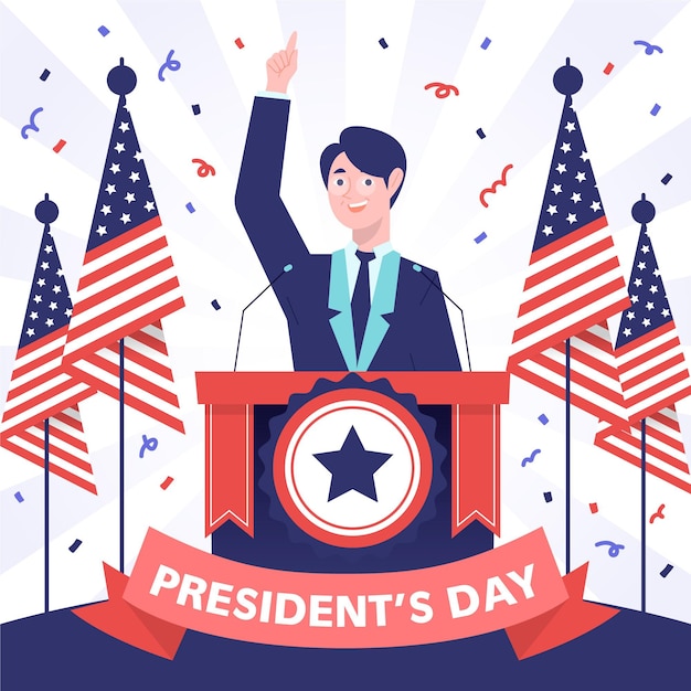 無料ベクター 手描きの大統領の日の候補者