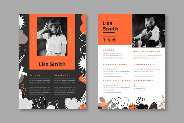 Hand drawn press kit template