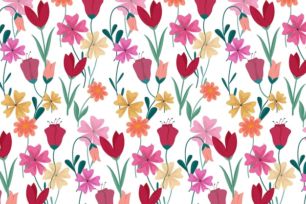 Free vector hand drawn pressed flowers pattern