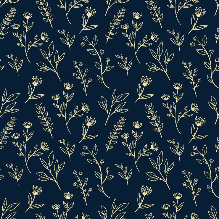 Free Vector hand drawn pressed flowers pattern