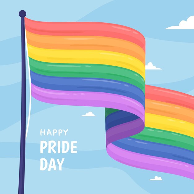 Free vector hand drawn pride day flag illustration