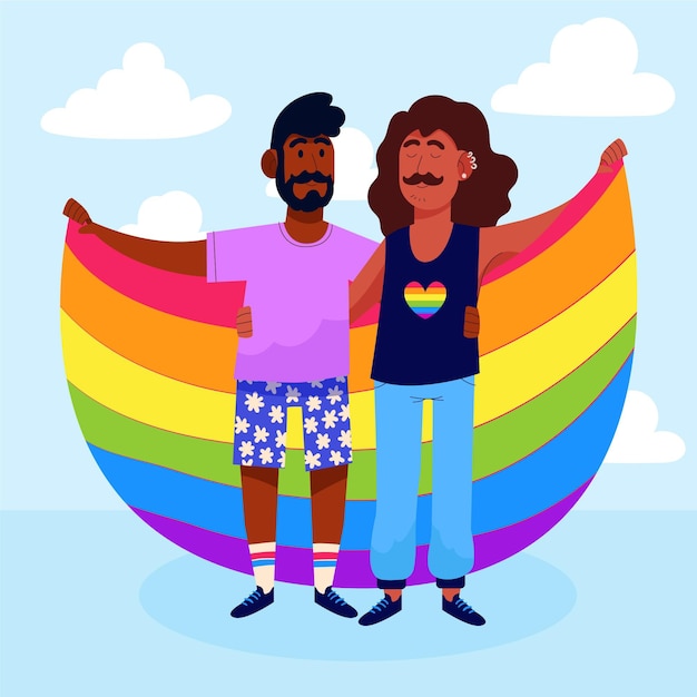 Hand drawn pride day illustration