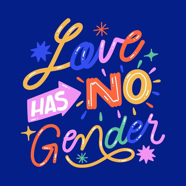 hand drawn pride day lettering