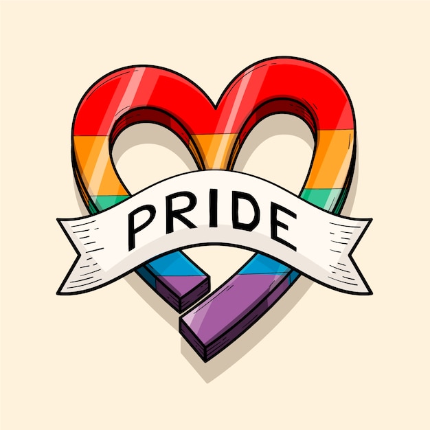 Free vector hand drawn pride month lgbt logo template