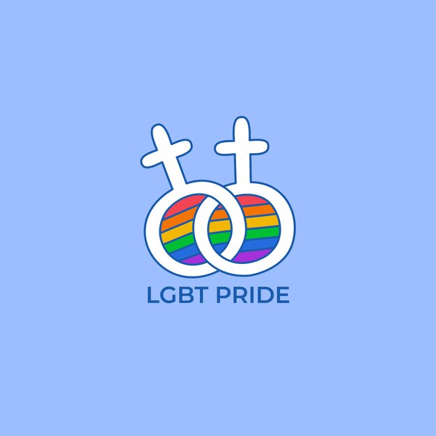 Hand drawn pride month lgbt logo template