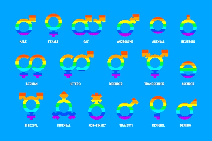 Free Vector hand drawn pride month symbols collection
