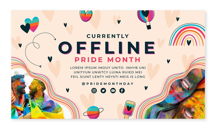Free Vector hand drawn pride month twitch background
