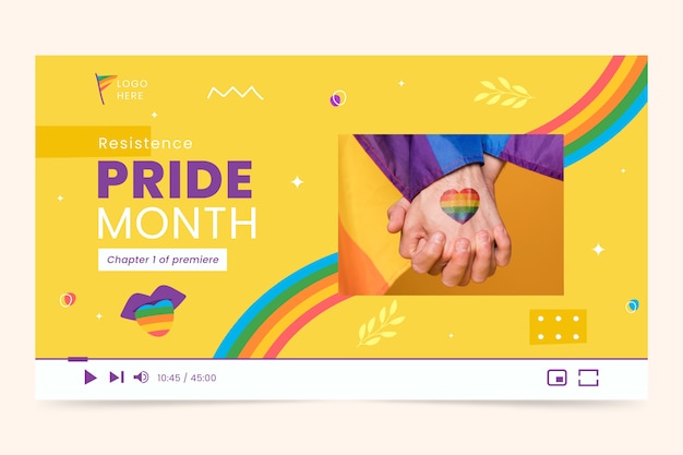 Hand drawn pride month youtube thumbnail