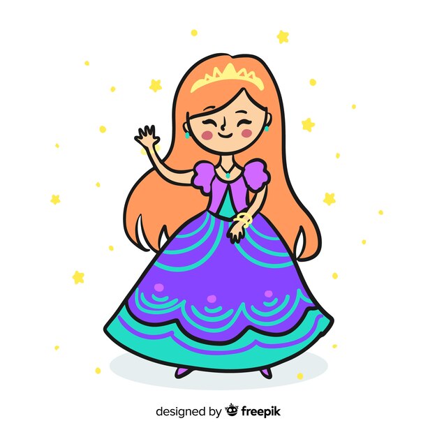 Hand drawn princess background