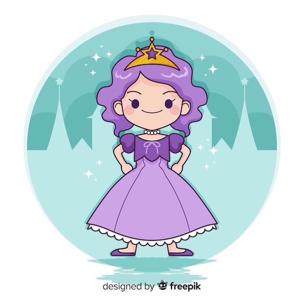 Free vector hand drawn princess background