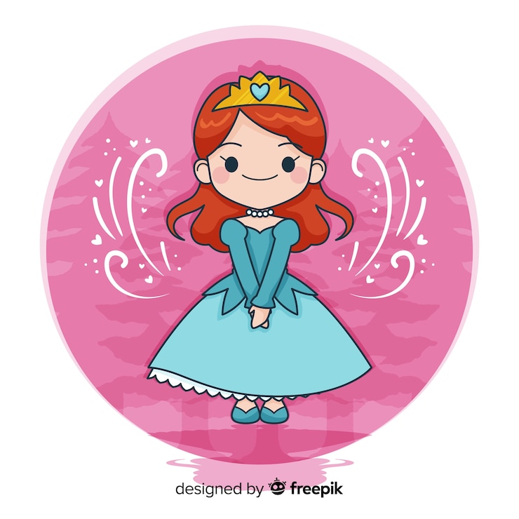 Free Vector hand drawn princess background