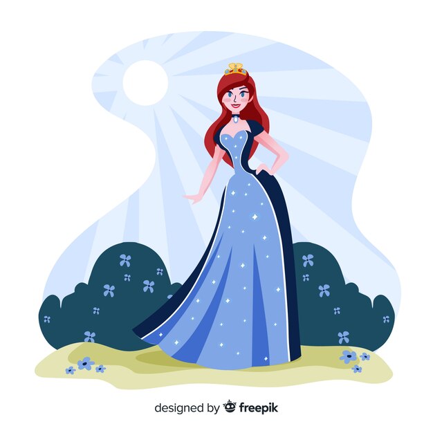 Free vector hand drawn princess illustration