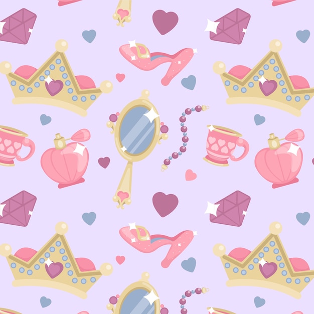 Hand drawn princess pattern design