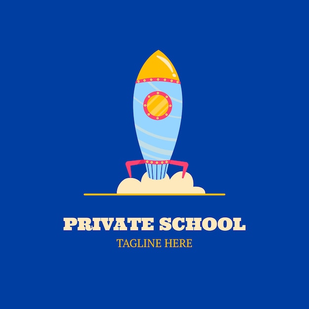 Vettore gratuito modello di logo della scuola privata disegnato a mano