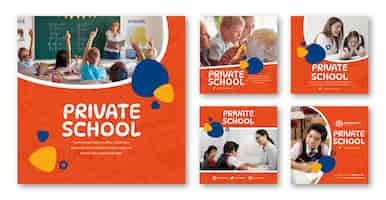 Free vector hand drawn private school template