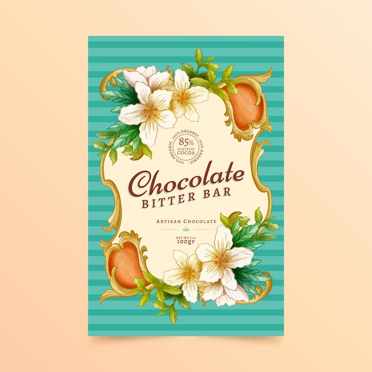 मुफ़्त वेक्टर hand drawn product label with flowers