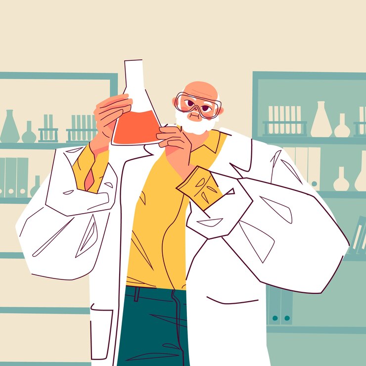 Free Vector hand drawn  professor cartoon illustration