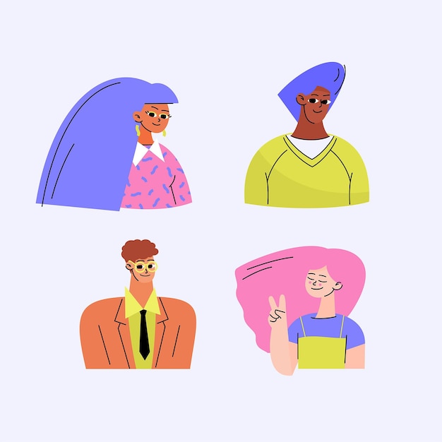 hand drawn profile icon collection