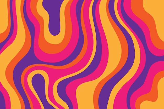Hand drawn psychedelic groovy background design