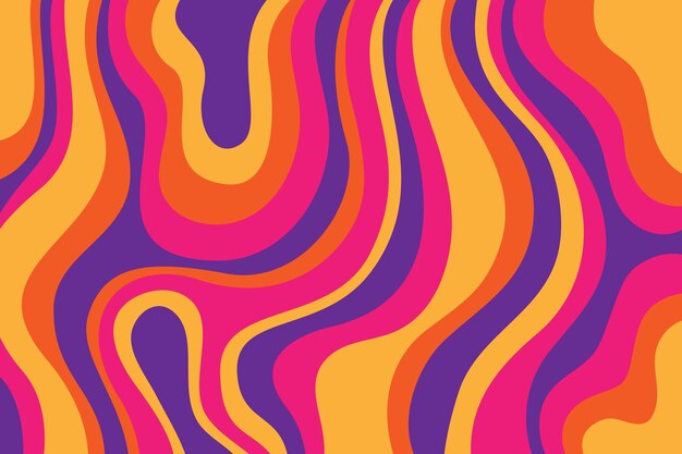 hand drawn psychedelic groovy background design