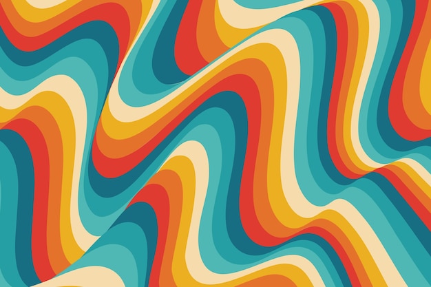 Hand drawn psychedelic groovy background