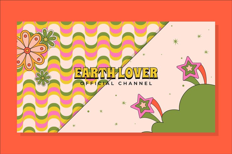 Free Vector hand drawn psychedelic youtube channel art