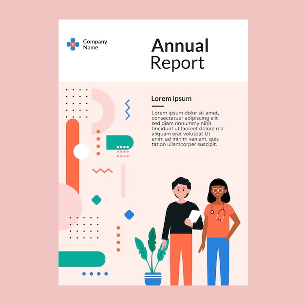 Free vector hand drawn psychologist annual report template