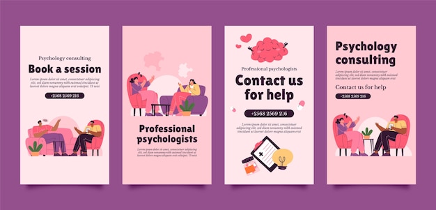 hand drawn psychologist help instagram stories
