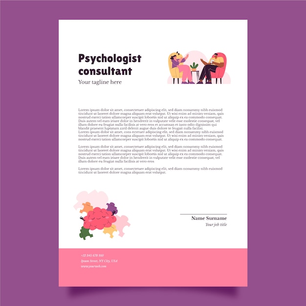 hand drawn psychologist help letterhead