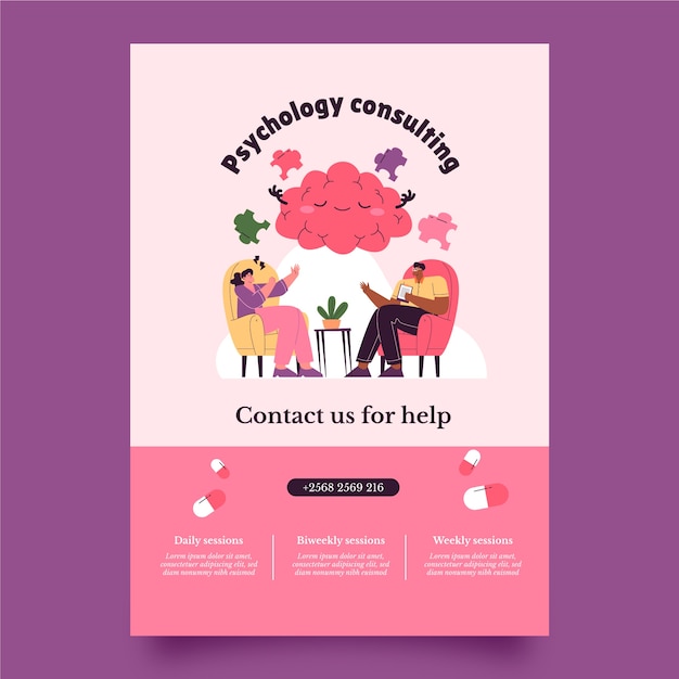 hand drawn psychologist help poster