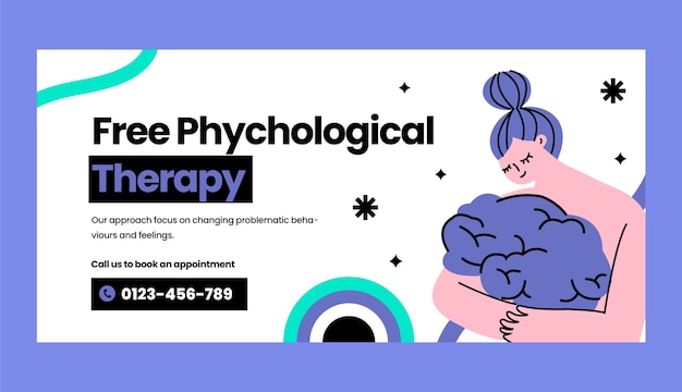 Free vector hand drawn psychologist sale banner template