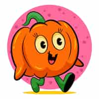 Free vector hand drawn pumpkin cartoon illustration