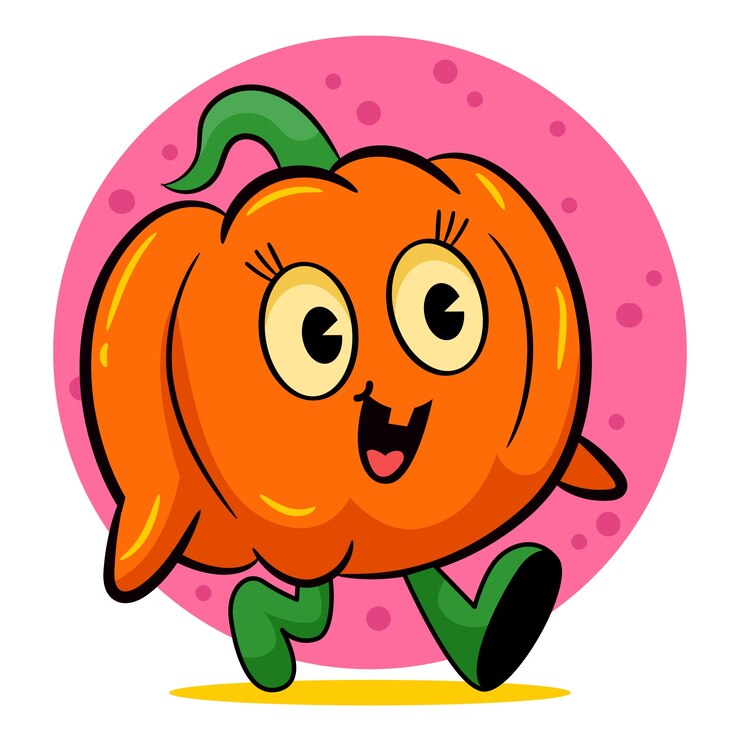 무료 Vector 손으로 그린 호박 만화 그림