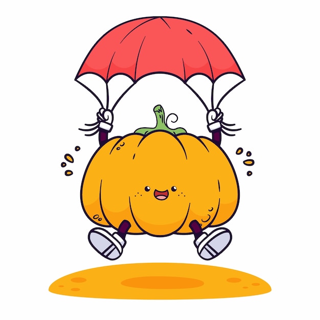 Free vector hand drawn pumpkin cartoon illustration