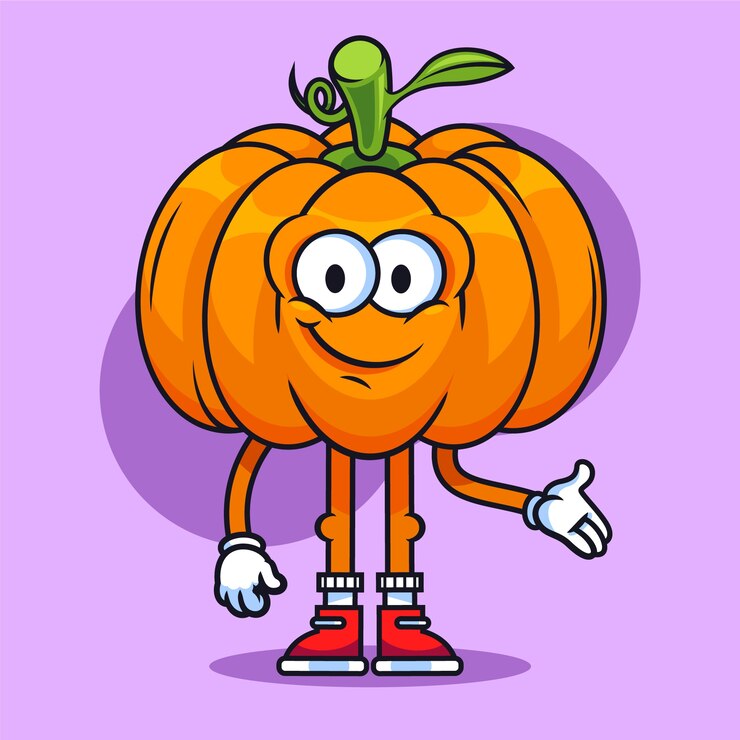 무료 Vector 손으로 그린 호박 만화 그림