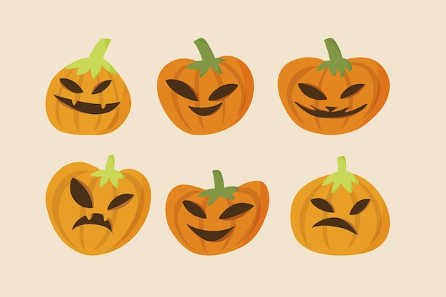 Free vector hand drawn pumpkin collection